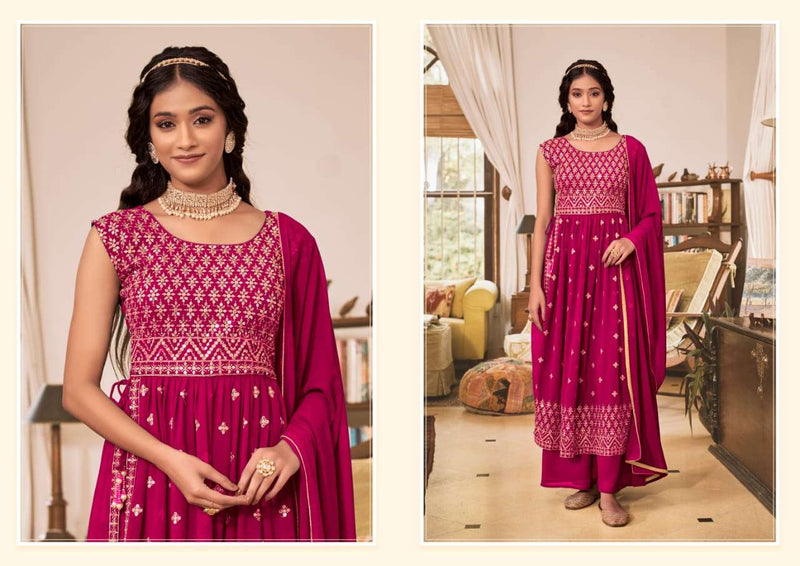 Hiva By Ajraa Georgette Nyra Cut Designer Readymade Suits