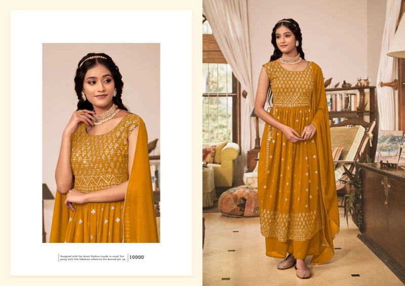 Hiva By Ajraa Georgette Nyra Cut Designer Readymade Suits
