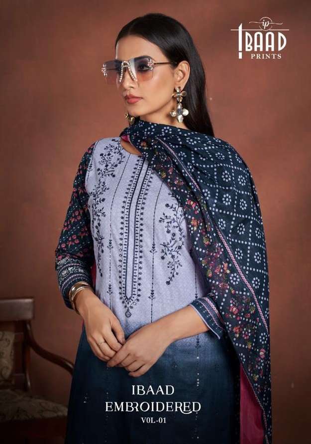 Ibaad Prints Embroidered Vol 1 Lawn Cotton Stylish Salwar Kameez