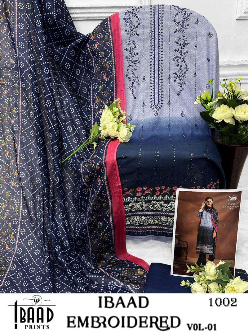 Ibaad Prints Embroidered Vol 1 Lawn Cotton Stylish Salwar Kameez