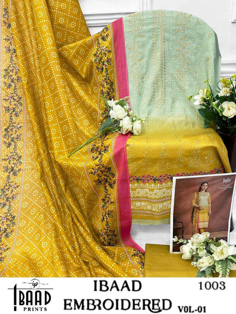 Ibaad Prints Embroidered Vol 1 Lawn Cotton Stylish Salwar Kameez