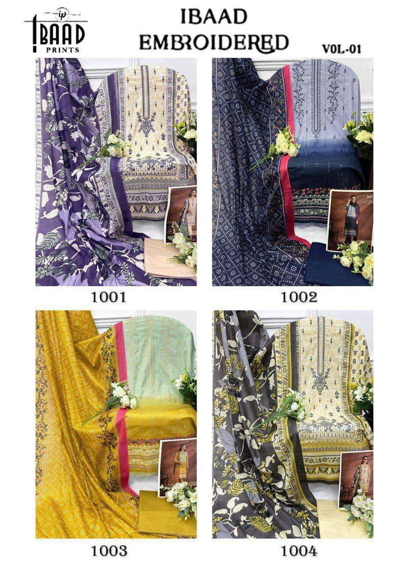 Ibaad Prints Embroidered Vol 1 Lawn Cotton Stylish Salwar Kameez