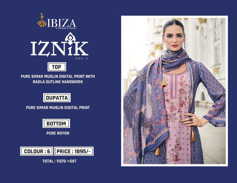 Ibiza Iznik Vol 4 Muslin Digital Print Beautiful Designer Salwar Suit
