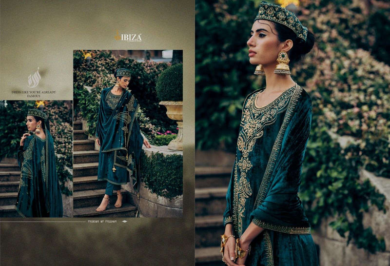 Ibiza Suit Pink Velvet Viscose Velvet With Embroidery Work Pakistani Suits