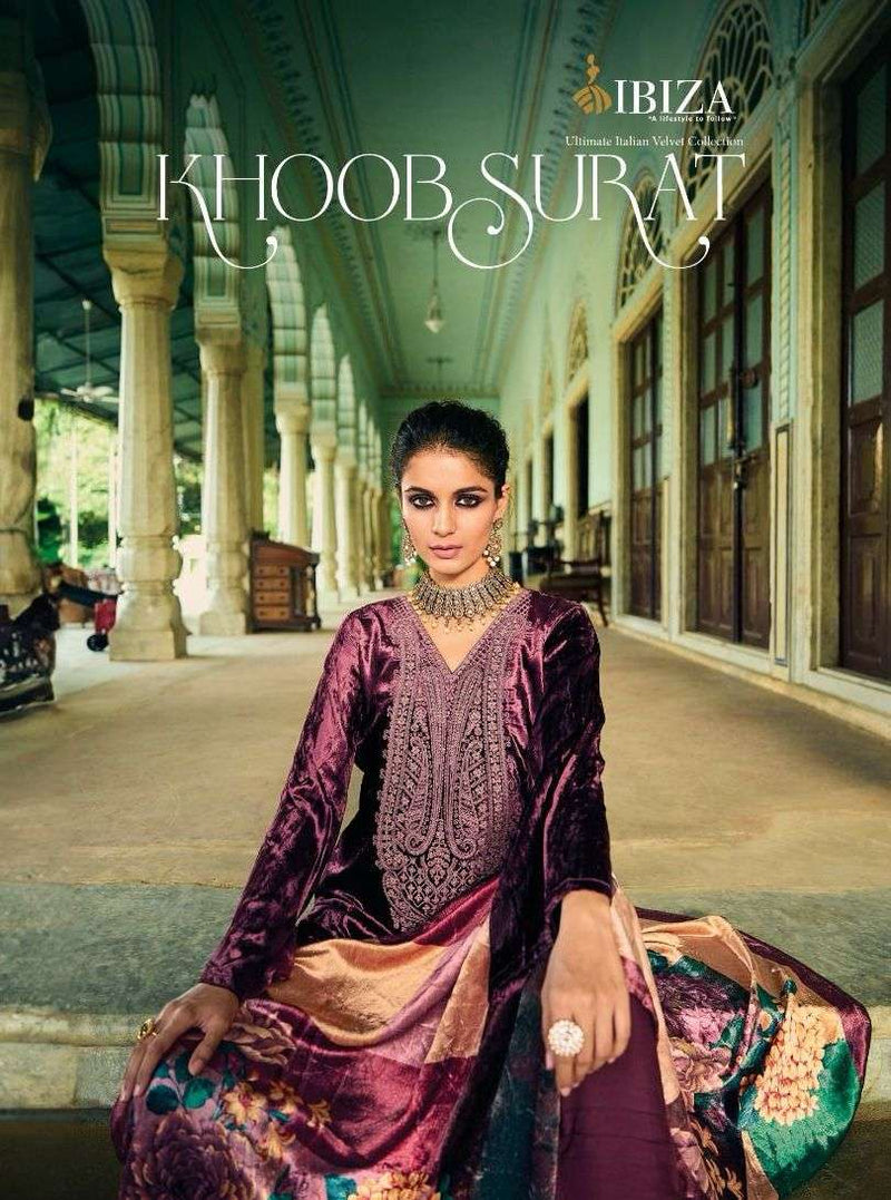 Ibiza Suit Khoobsurat Viscose Velvet With Heavy Embroidery Work Pakistani Salwar Kameez