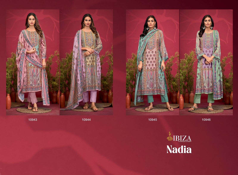 Ibiza Nadia Muslin Digital Print Dalicate Handwork Party Wear Salwar Suit