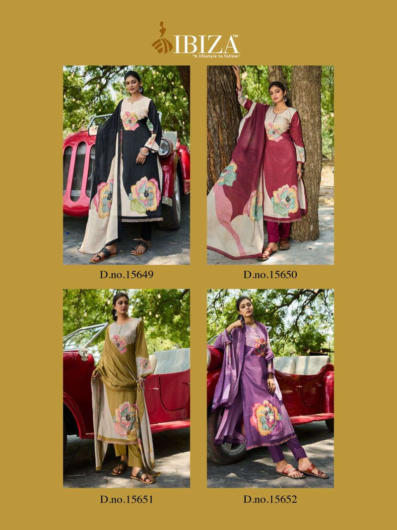 Ibiza Zanisha Muslin Digital Print With Dalicate Handwork Unstitched Salwar Suit