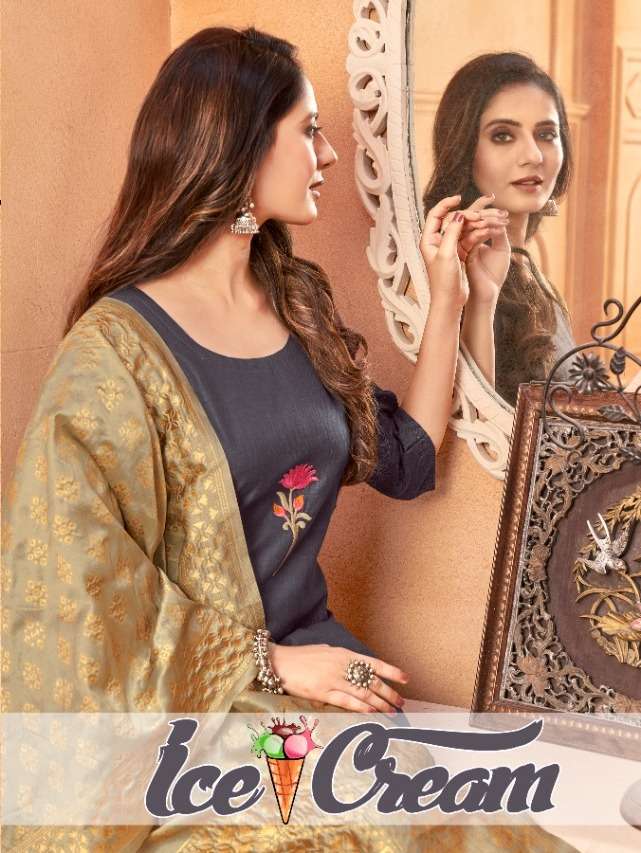Ice Cream By Avc Designer Readymade Kurti With Dupatta