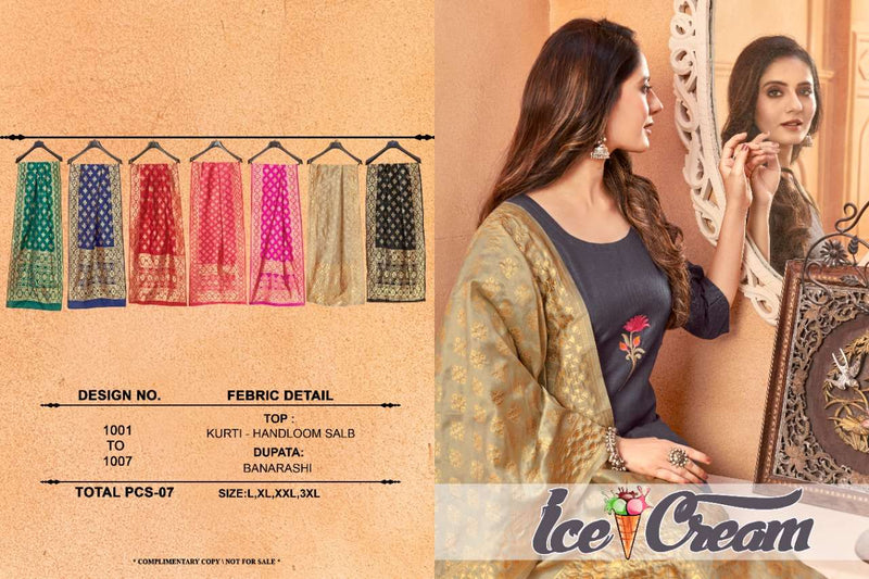 Ice Cream By Avc Designer Readymade Kurti With Dupatta