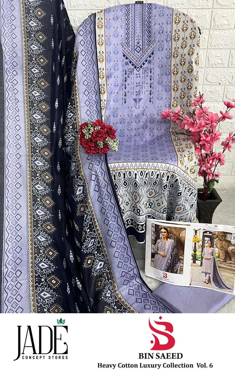 Jade Bin Saeed Heavy Cotton Luxury Collection Vol 6 Lawn Cotton Daily Wear Salwar Suit
