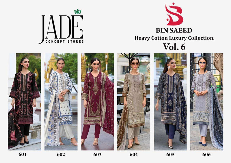 Jade Bin Saeed Heavy Cotton Luxury Collection Vol 6 Lawn Cotton Daily Wear Salwar Suit
