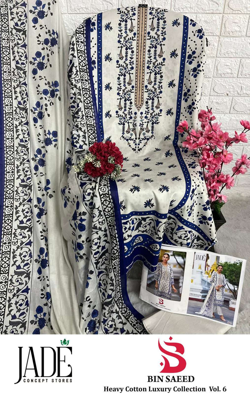 Jade Bin Saeed Heavy Cotton Luxury Collection Vol 6 Lawn Cotton Daily Wear Salwar Suit