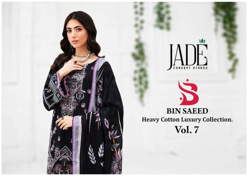 Jade Bin Saeed Heavy Cotton Luxury Collection Vol 7 Heavy Lawn Cotton Unstitched Salwar Suit