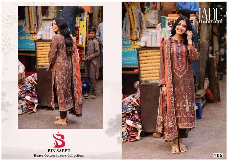 Jade Bin Saeed Heavy Cotton Luxury Collection Vol 7 Heavy Lawn Cotton Unstitched Salwar Suit