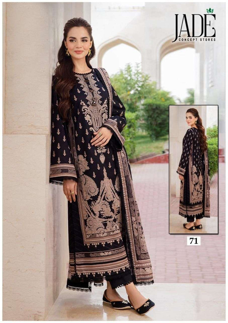 Jade Chevron Exclusive Heavy Cotton Vol 8 Lawn Fancy Salwar Suit