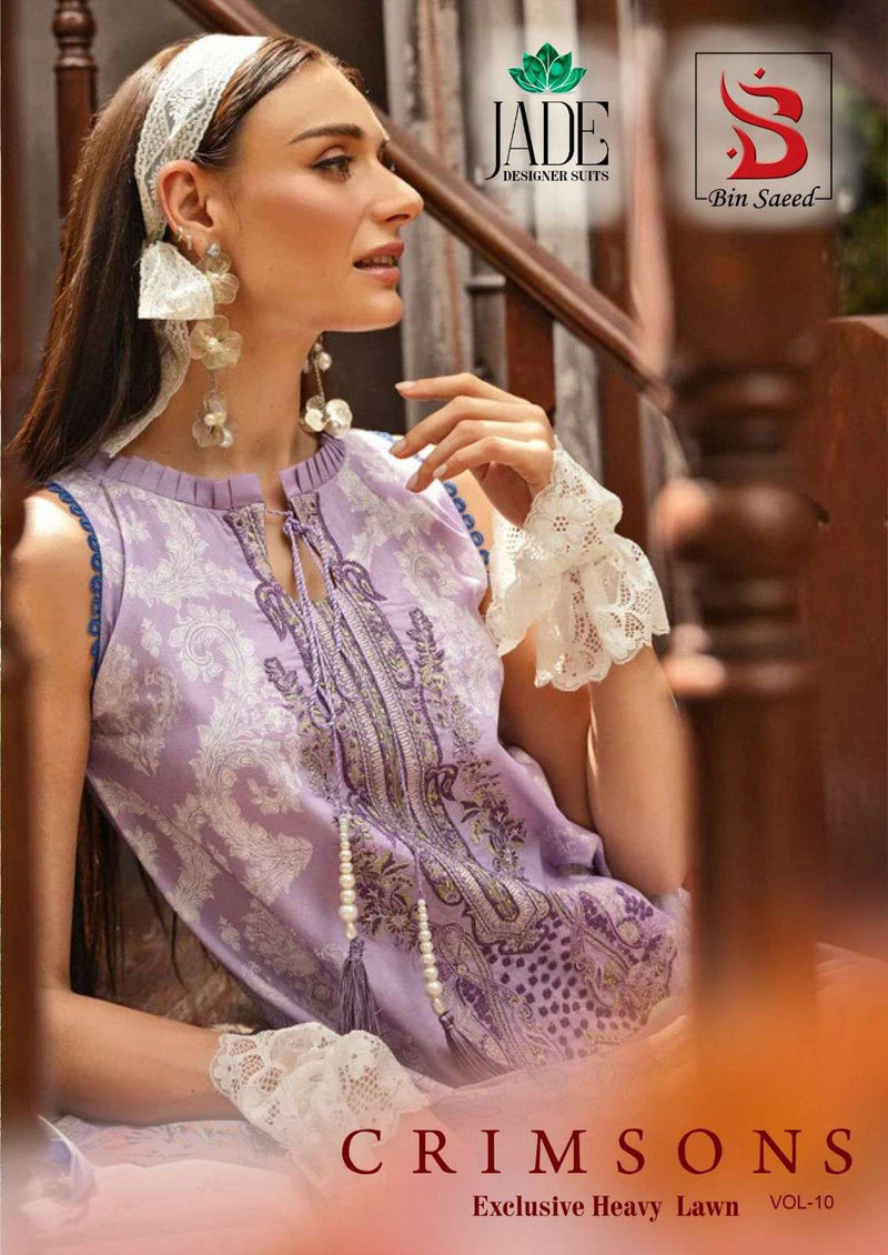 Jade Crimson Exclusive Heavy Lawn Collection Vol 10 Cotton Salwar Suit