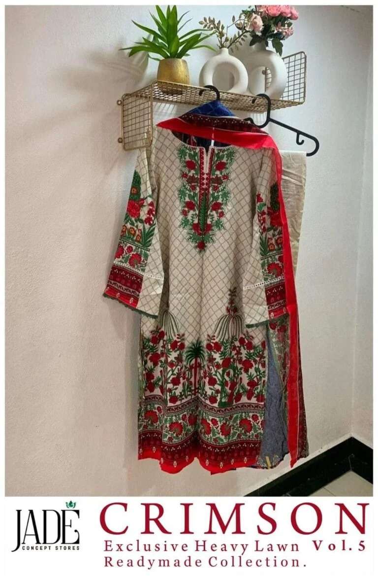 Jade Crimson Exclusive Heavy Lawn Cotton Vol 5 Ready Made Pret Kurti Collection