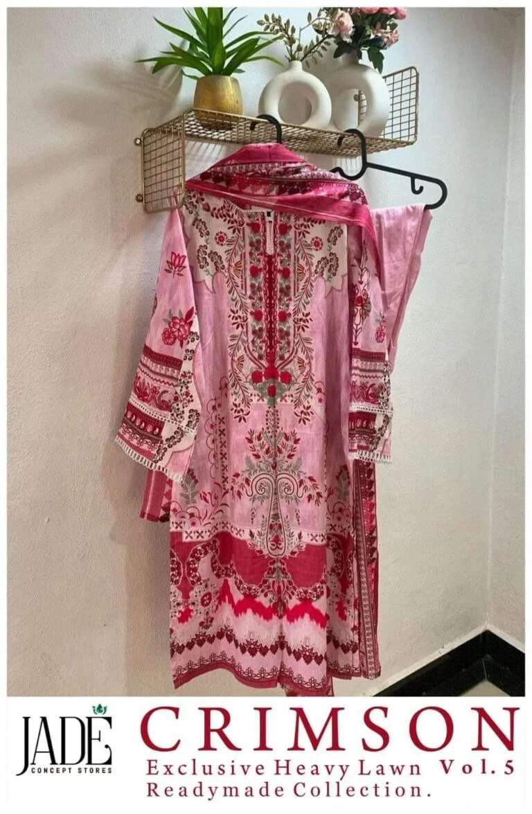 Jade Crimson Exclusive Heavy Lawn Cotton Vol 5 Ready Made Pret Kurti Collection