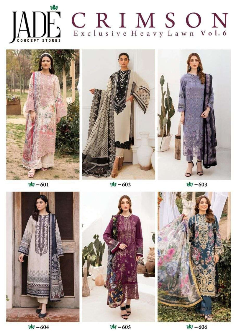 Jade Crimson Exclusive Heavy Lawn Collection Vol 6 Lawn Cotton Unstitched Salwar Suit