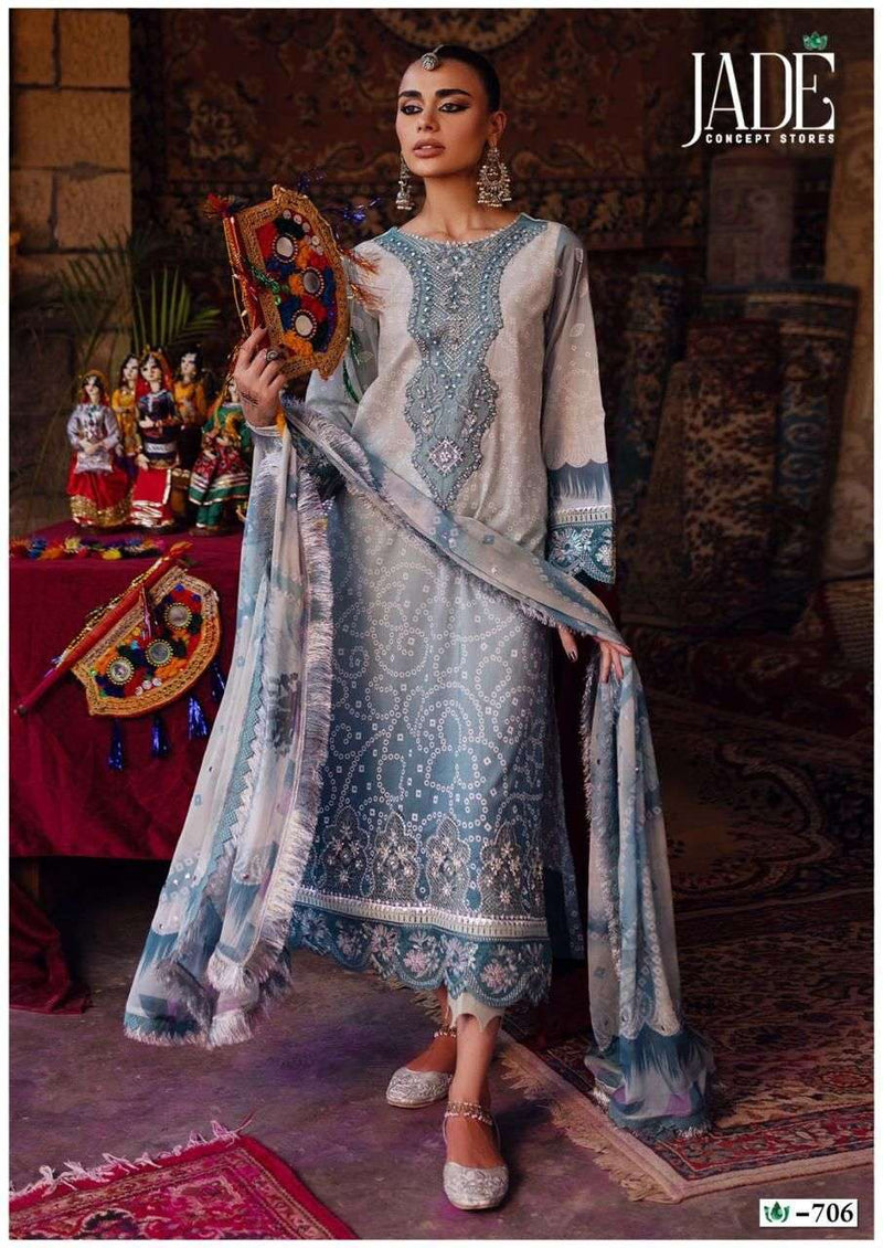 Jade Crimson Exclusive Heavy Lawn Collection Vol 7 Cotton Fancy Salwar Suit