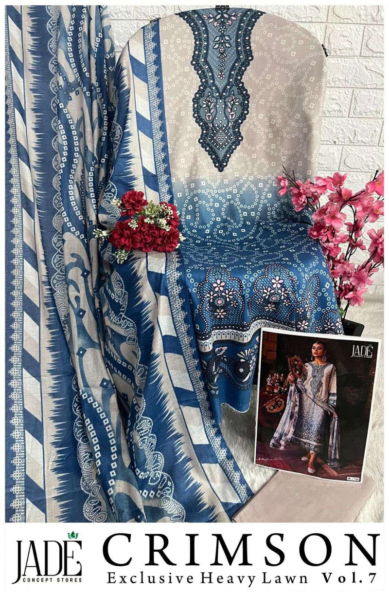 Jade Crimson Exclusive Heavy Lawn Collection Vol 7 Cotton Fancy Salwar Suit