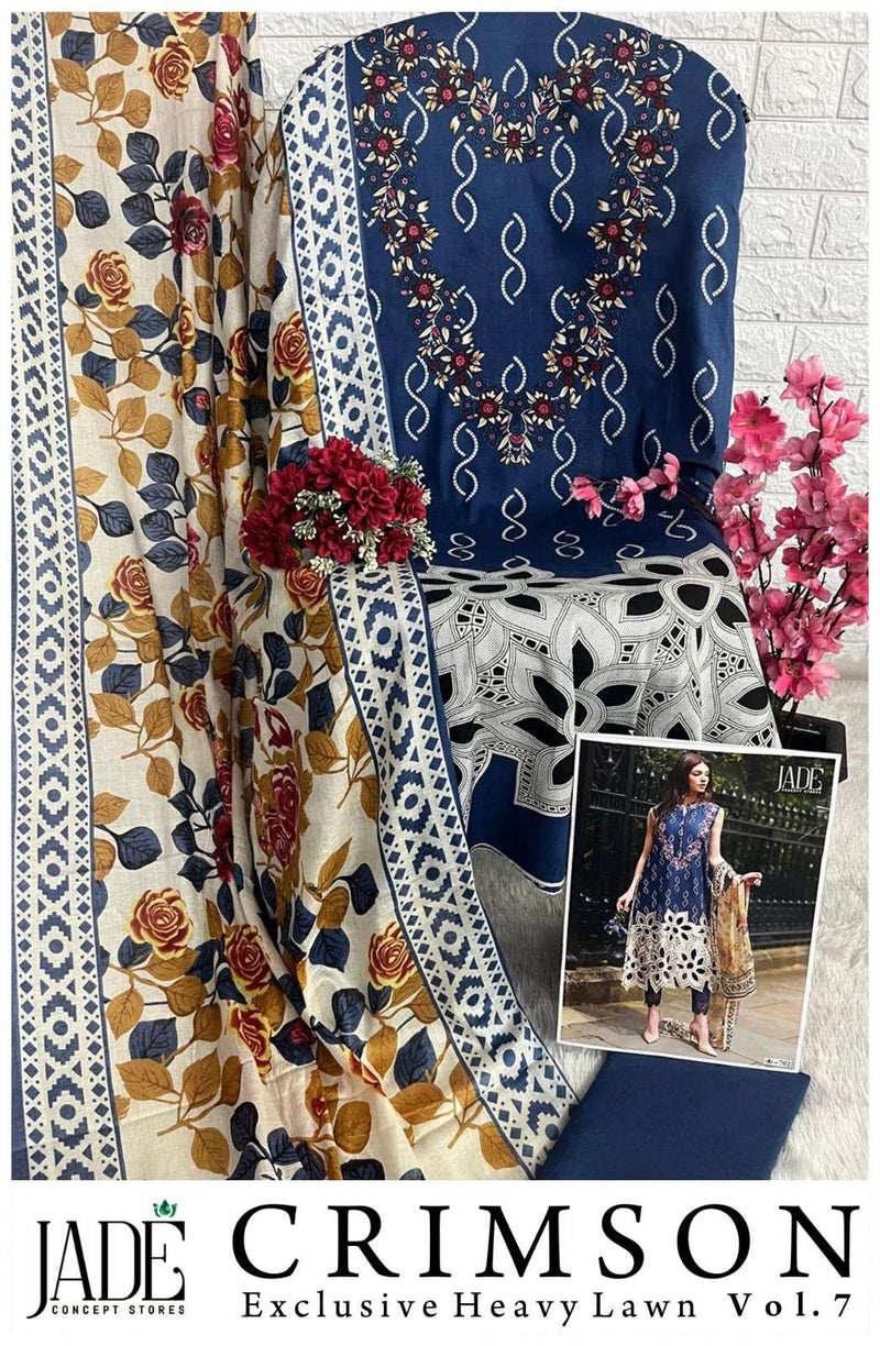 Jade Crimson Exclusive Heavy Lawn Collection Vol 7 Cotton Fancy Salwar Suit