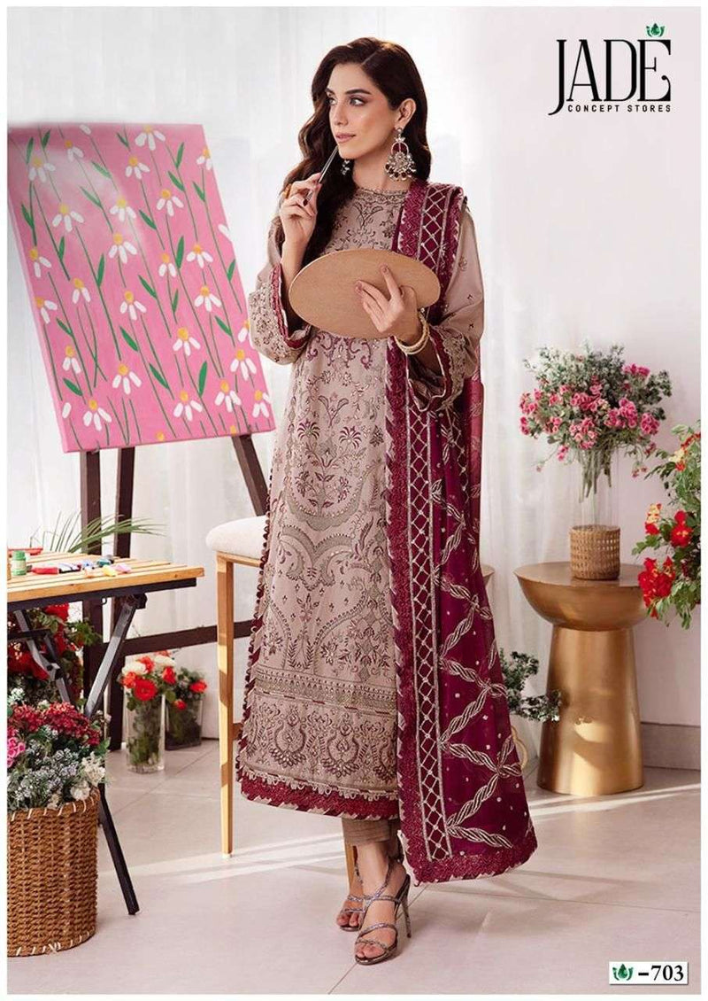 Jade Crimson Exclusive Heavy Lawn Collection Vol 7 Cotton Fancy Salwar Suit