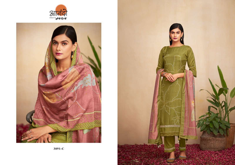 Jay Vijay Anando Aahana 3091 Adorable Digital Print With Work Salwar Kameez