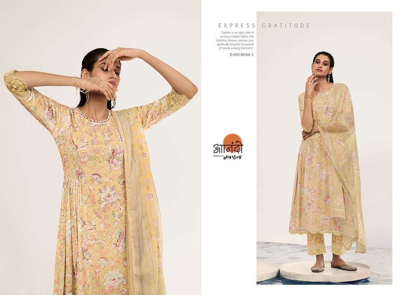 Jay Vijay Anando Claudia 8044 Printed Handwork Designer Salwar Kameez
