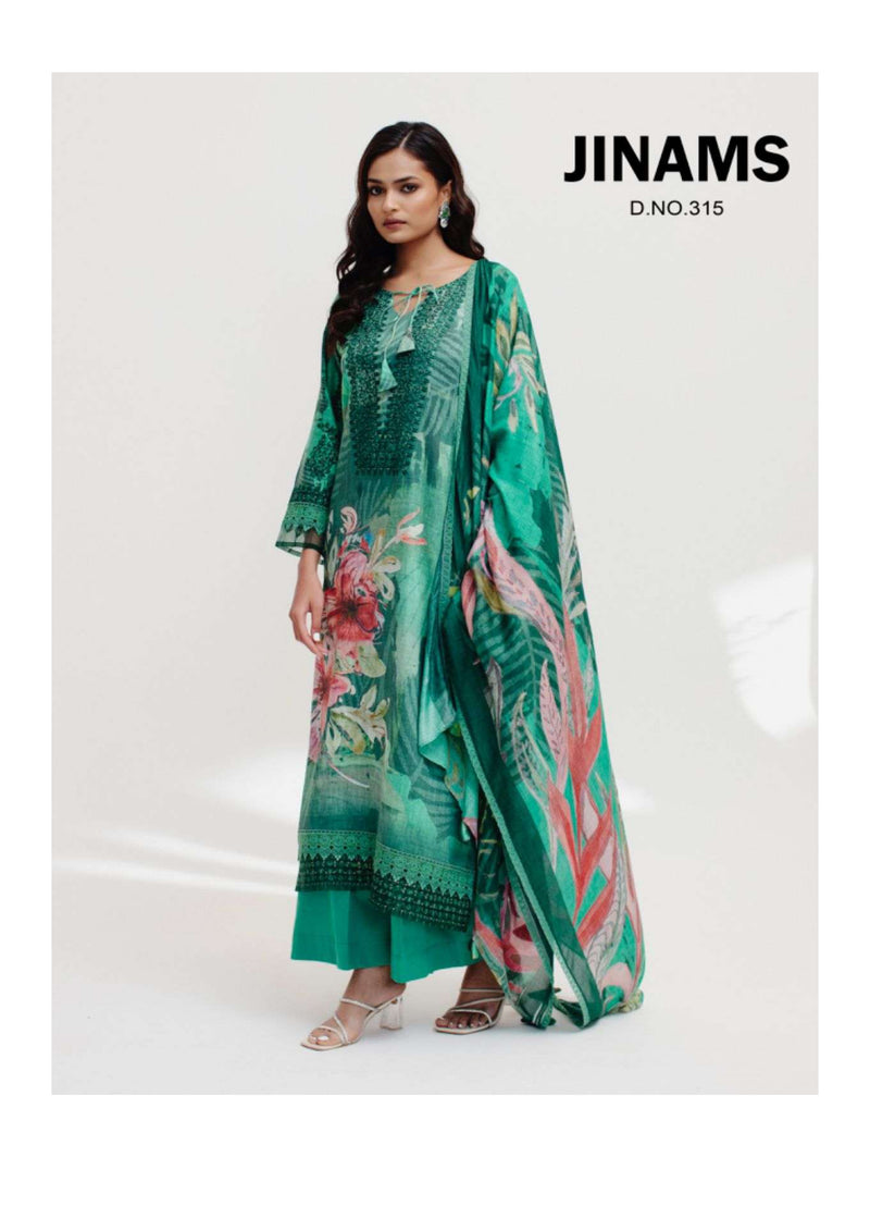Jinams Samah Cotton Satin Kameez Digitally Printed  Embroidered Salwar Kameez