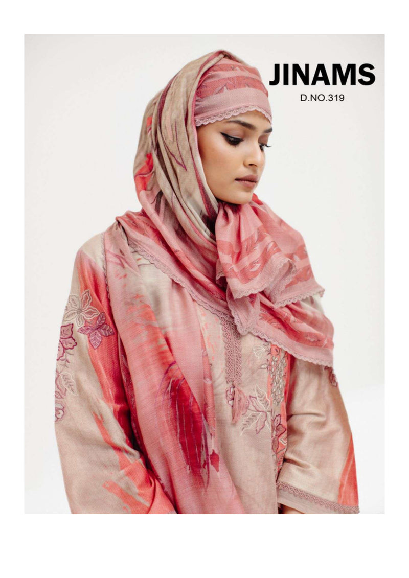 Jinams Samah Cotton Satin Kameez Digitally Printed  Embroidered Salwar Kameez