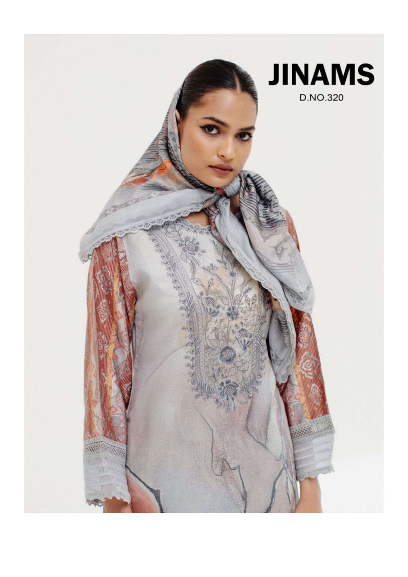 Jinams Samah Cotton Satin Kameez Digitally Printed  Embroidered Salwar Kameez