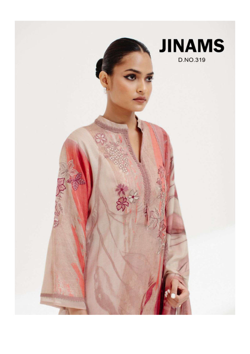 Jinams Samah Cotton Satin Kameez Digitally Printed  Embroidered Salwar Kameez
