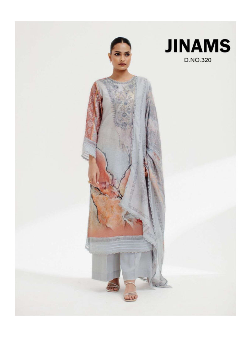 Jinams Samah Cotton Satin Kameez Digitally Printed  Embroidered Salwar Kameez