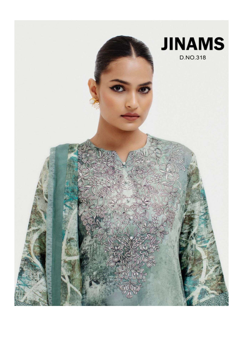 Jinams Samah Cotton Satin Kameez Digitally Printed  Embroidered Salwar Kameez