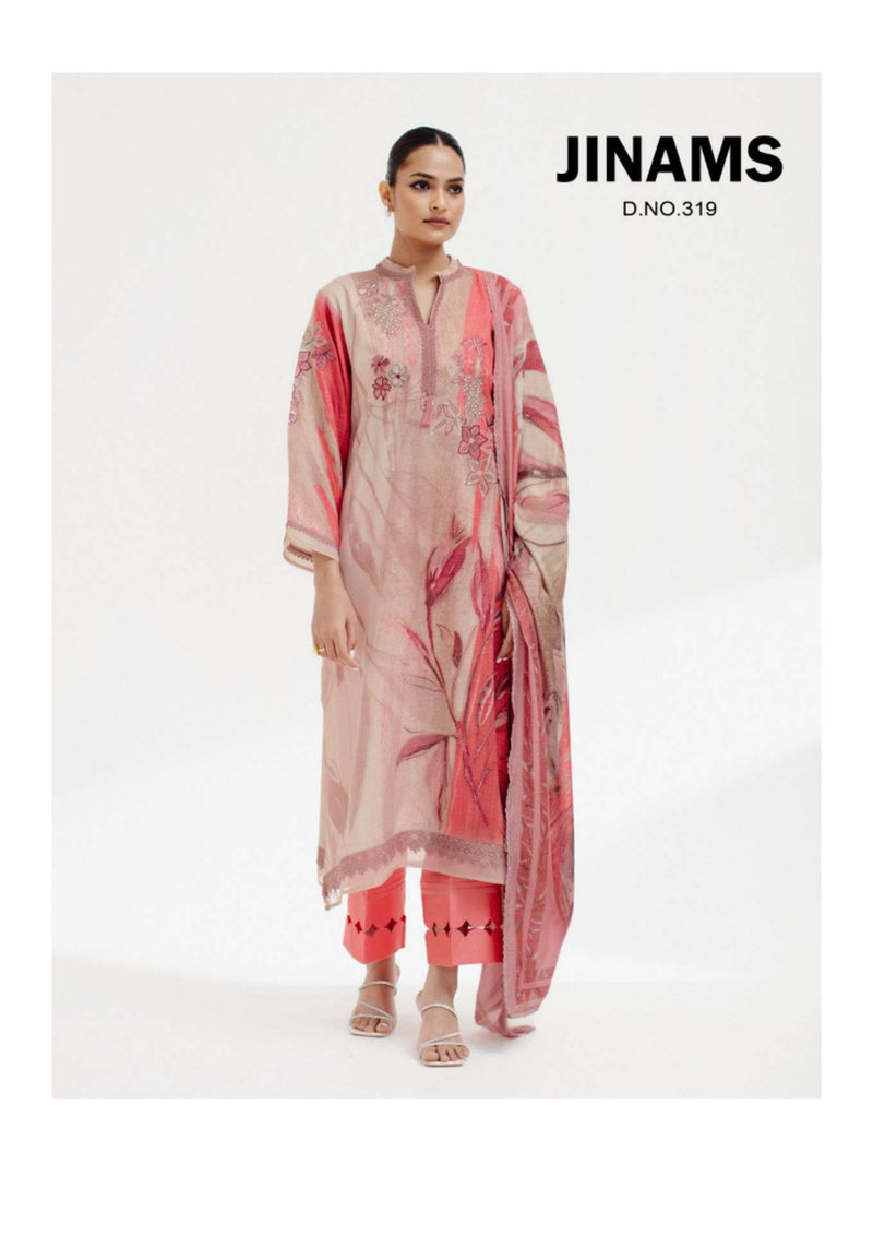 Jinams Samah Cotton Satin Kameez Digitally Printed  Embroidered Salwar Kameez