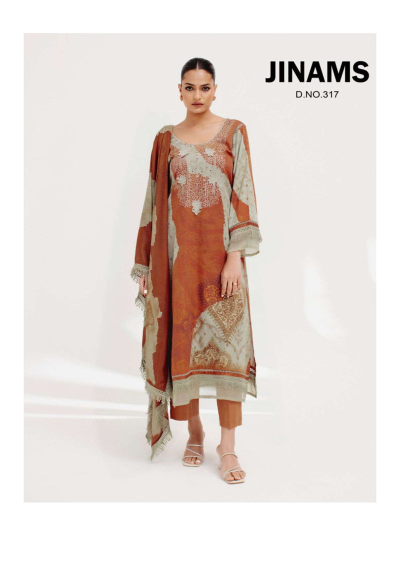 Jinams Samah Cotton Satin Kameez Digitally Printed  Embroidered Salwar Kameez