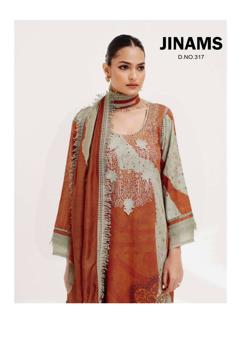 Jinams Samah Cotton Satin Kameez Digitally Printed  Embroidered Salwar Kameez