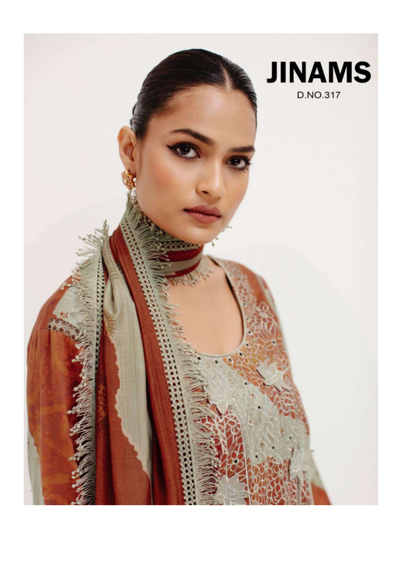 Jinams Samah Cotton Satin Kameez Digitally Printed  Embroidered Salwar Kameez