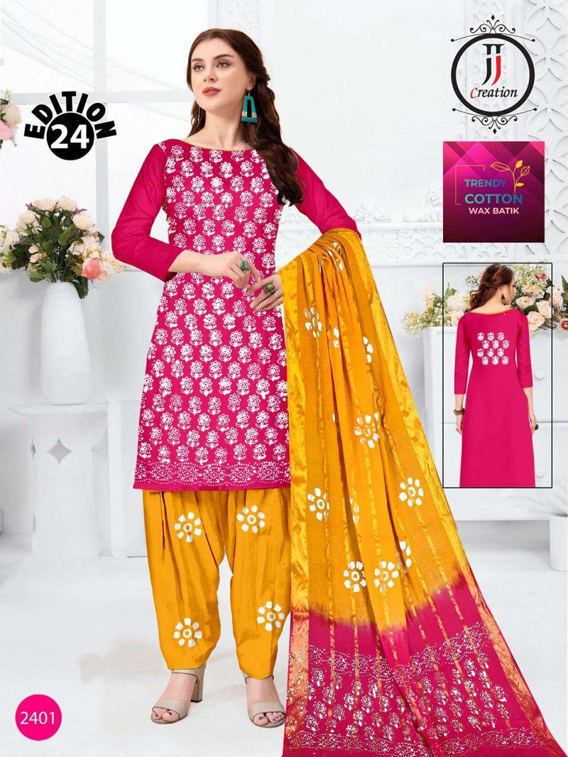 J J Creation Trendy Cotton Wax Batik Edition 24 Daily Wear Salwar Suit