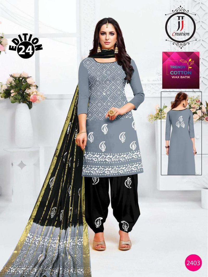 J J Creation Trendy Cotton Wax Batik Edition 24 Daily Wear Salwar Suit