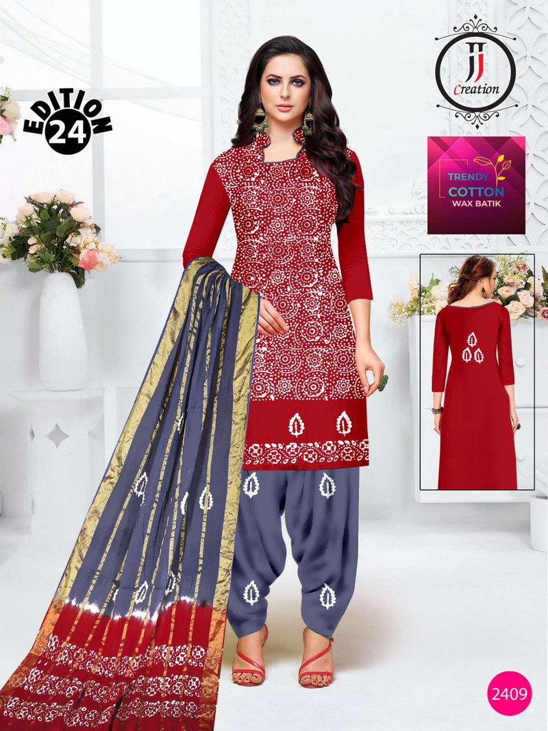 J J Creation Trendy Cotton Wax Batik Edition 24 Daily Wear Salwar Suit