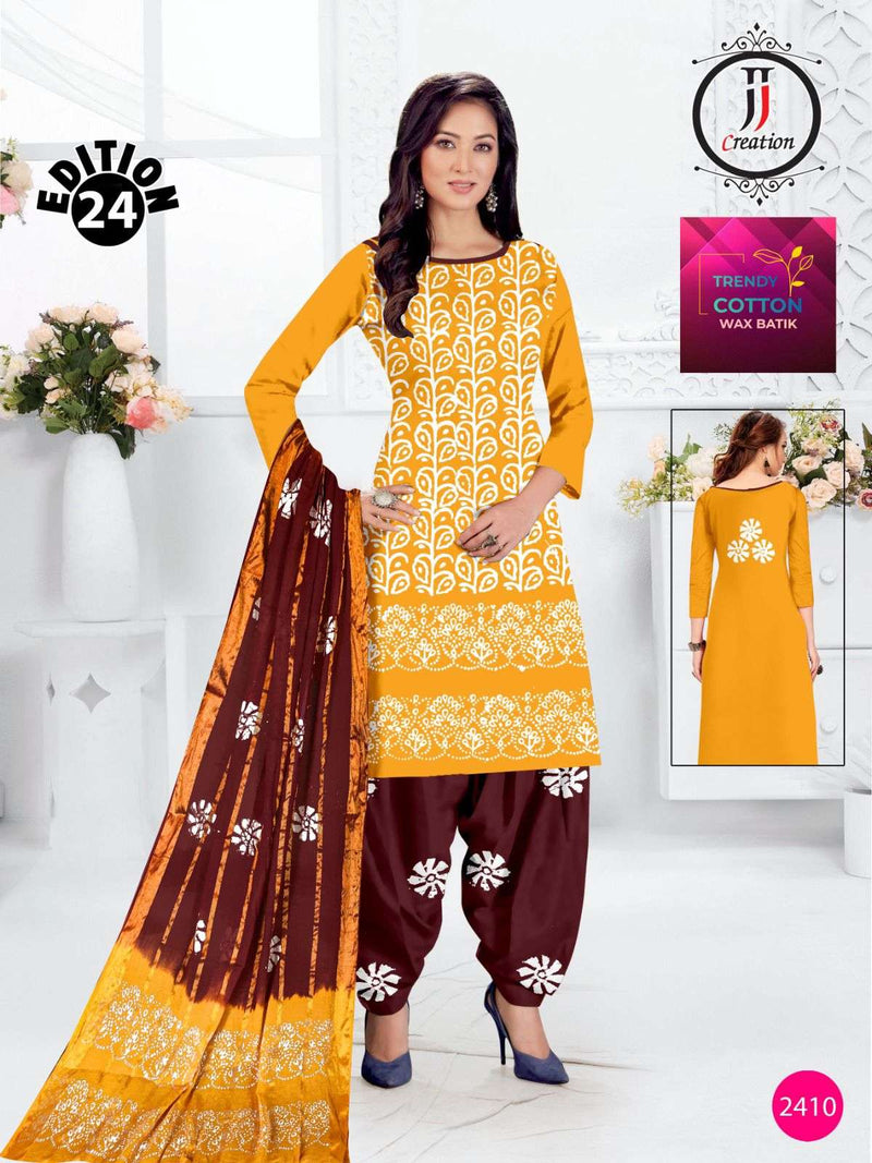 J J Creation Trendy Cotton Wax Batik Edition 24 Daily Wear Salwar Suit