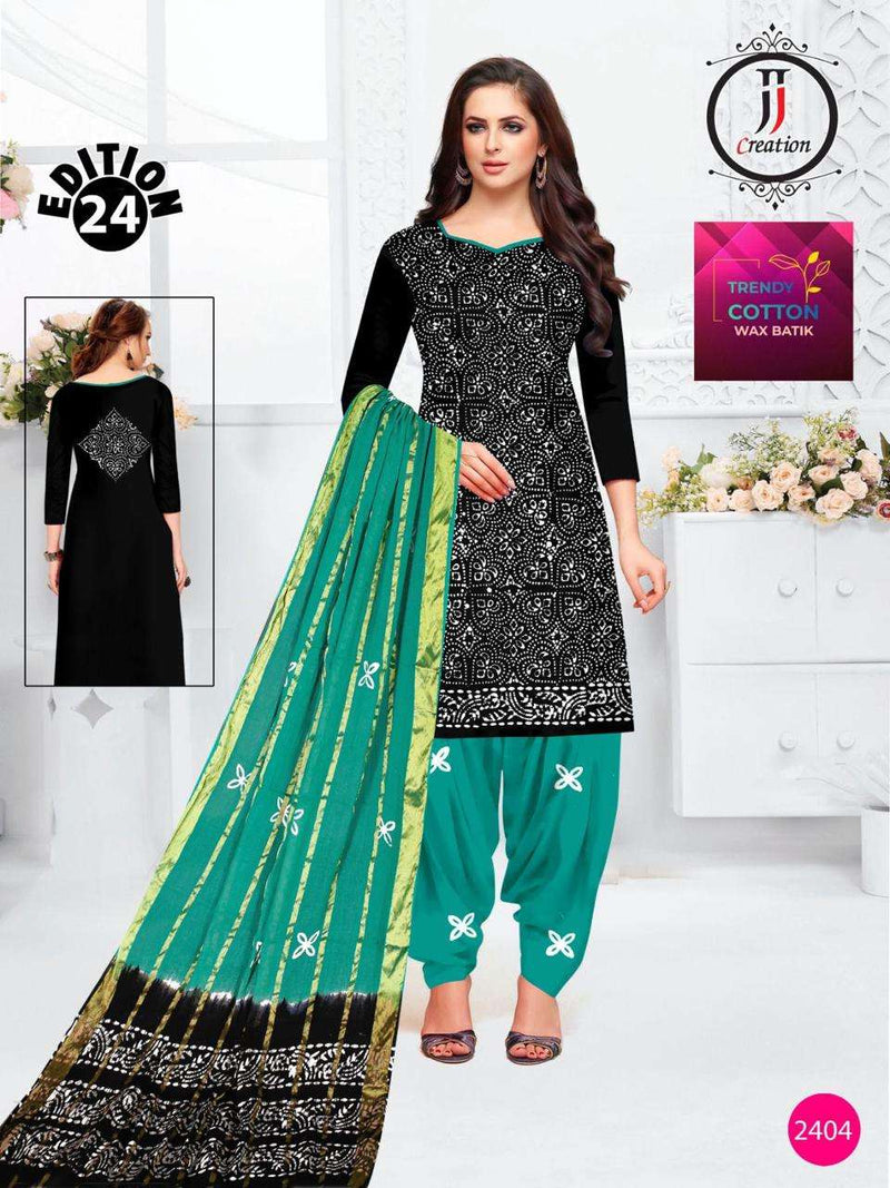 J J Creation Trendy Cotton Wax Batik Edition 24 Daily Wear Salwar Suit