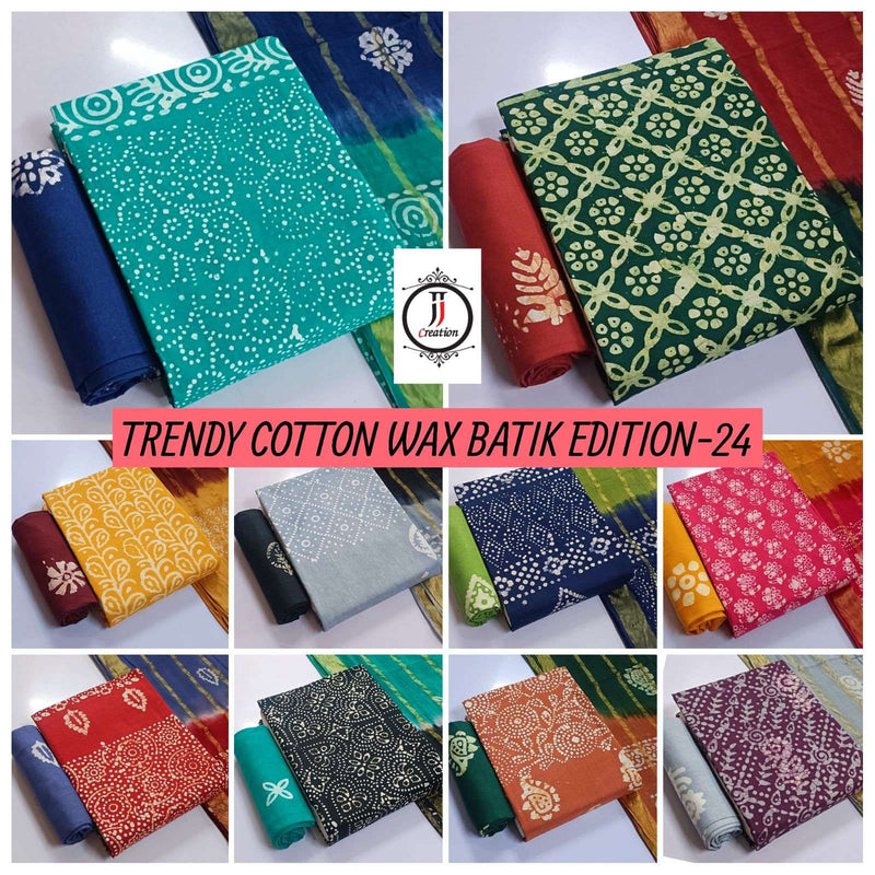 J J Creation Trendy Cotton Wax Batik Edition 24 Daily Wear Salwar Suit