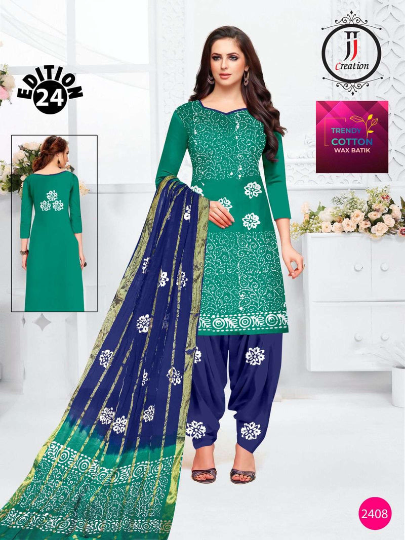 J J Creation Trendy Cotton Wax Batik Edition 24 Daily Wear Salwar Suit
