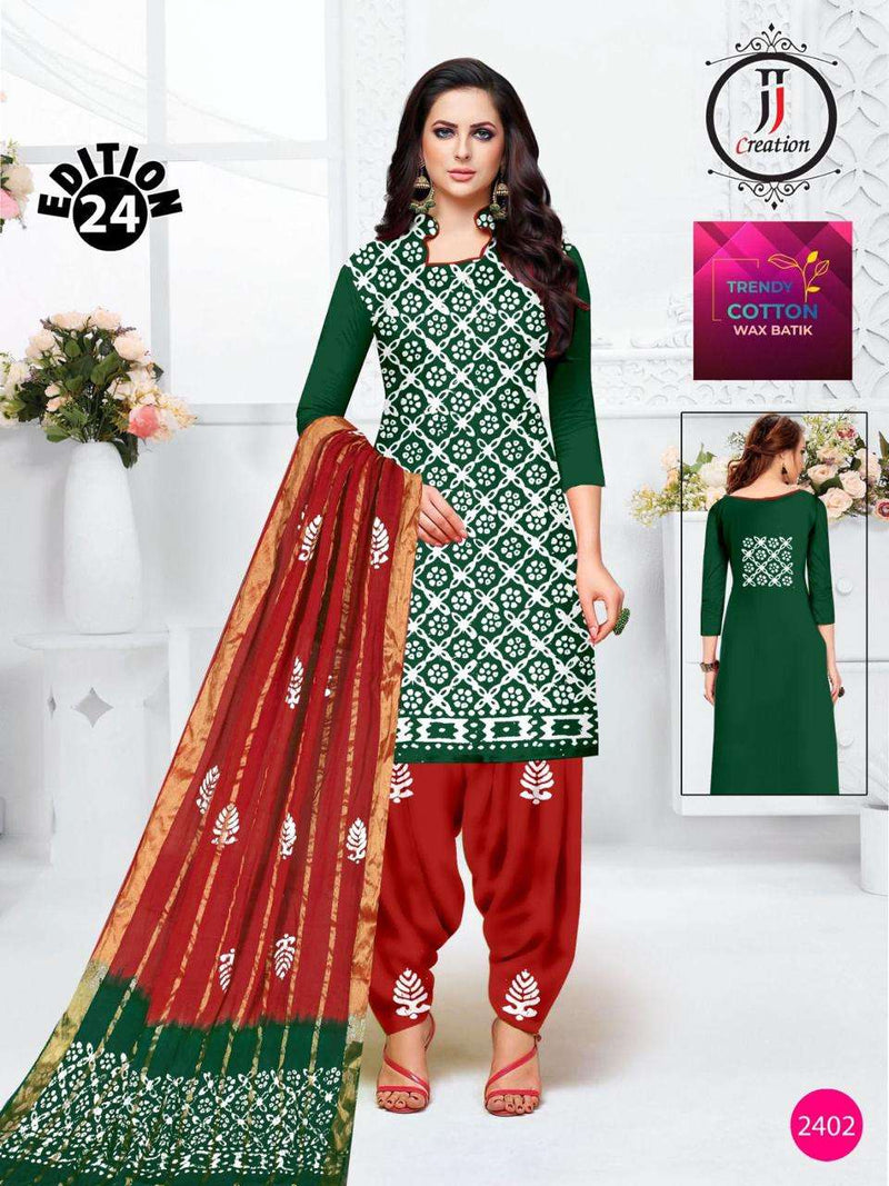 J J Creation Trendy Cotton Wax Batik Edition 24 Daily Wear Salwar Suit