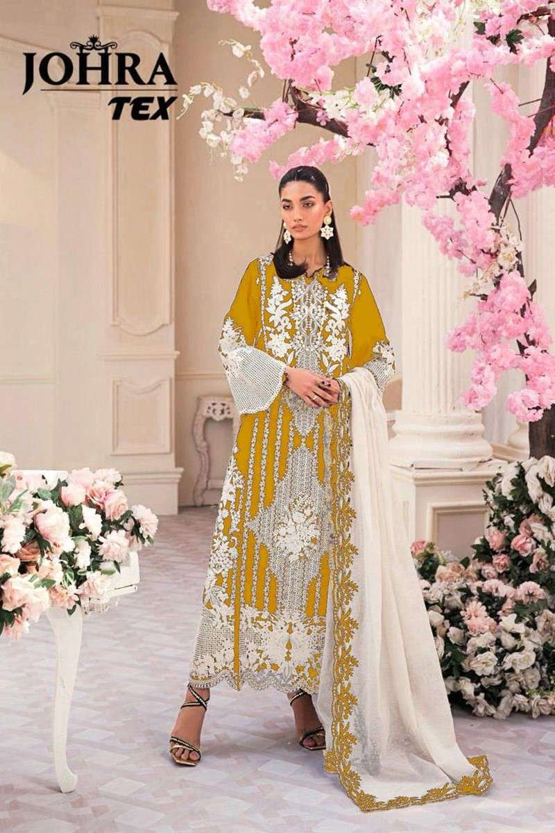 Johra Tex Design No Jt 147 G Rayon Cotton Heavy Embroidered Fancy Suit
