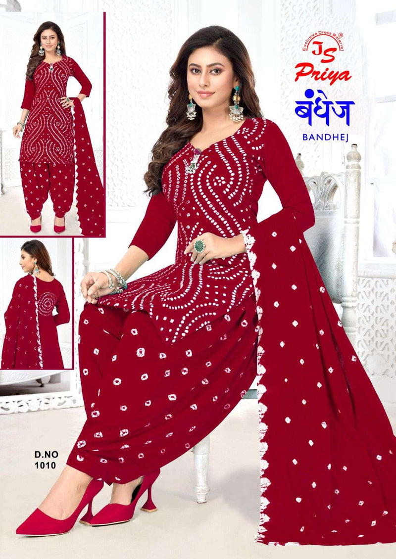J S Priya Bandhej Special Cotton Daily Wear Salwar Suit