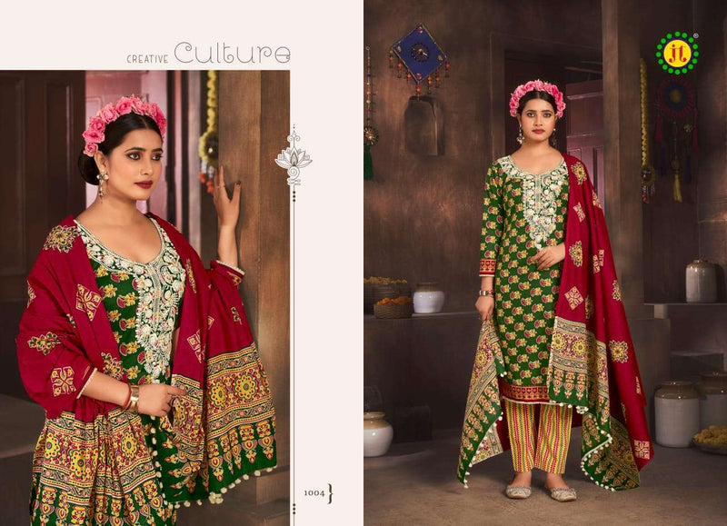 J T Kalki Cotton Lakhnavi Work Style Daily Wear Salwar Suit Collection